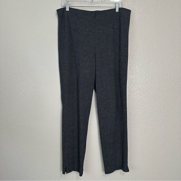 J. Jill Ponte Slim Leg Houndstooth Check Plaid Pull-On Pants - Picture 1 of 11